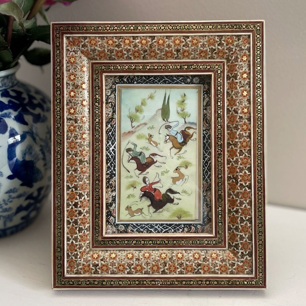 HOST PICK | Vintage | Persian Khatami Inlay Framed Art - Picture 7 of 12